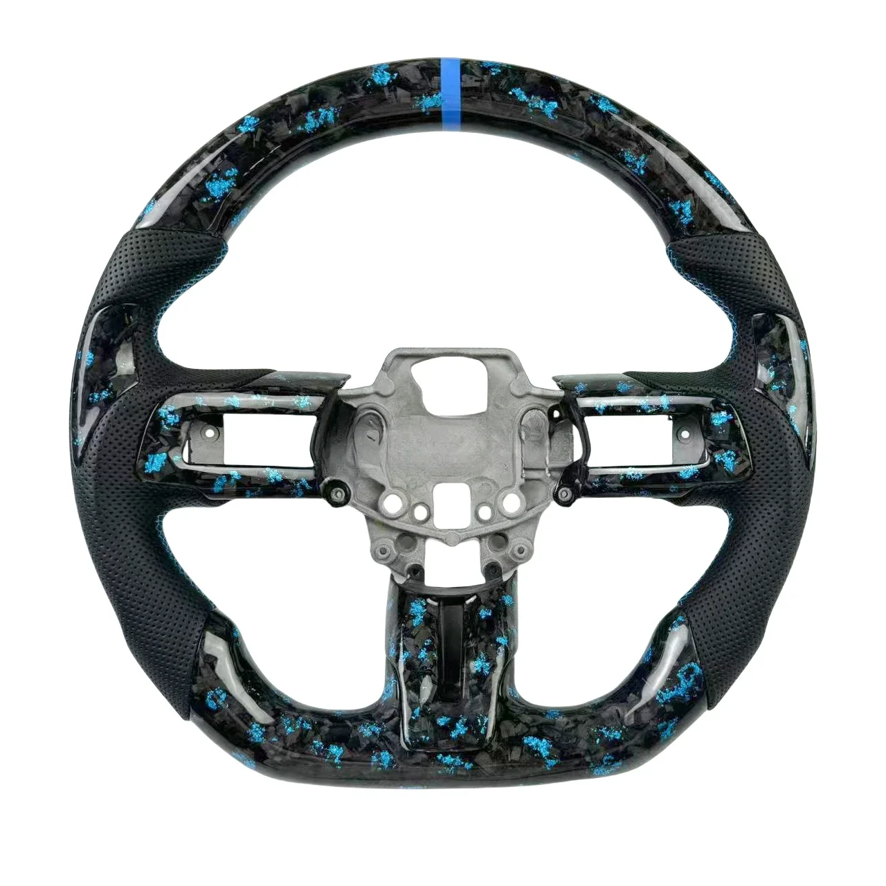 Hot-Selling 2015-2023 Ford Mustang GT Shelby Forged Carbon Fiber D-Shape Steering Wheel With Sports Leather Design