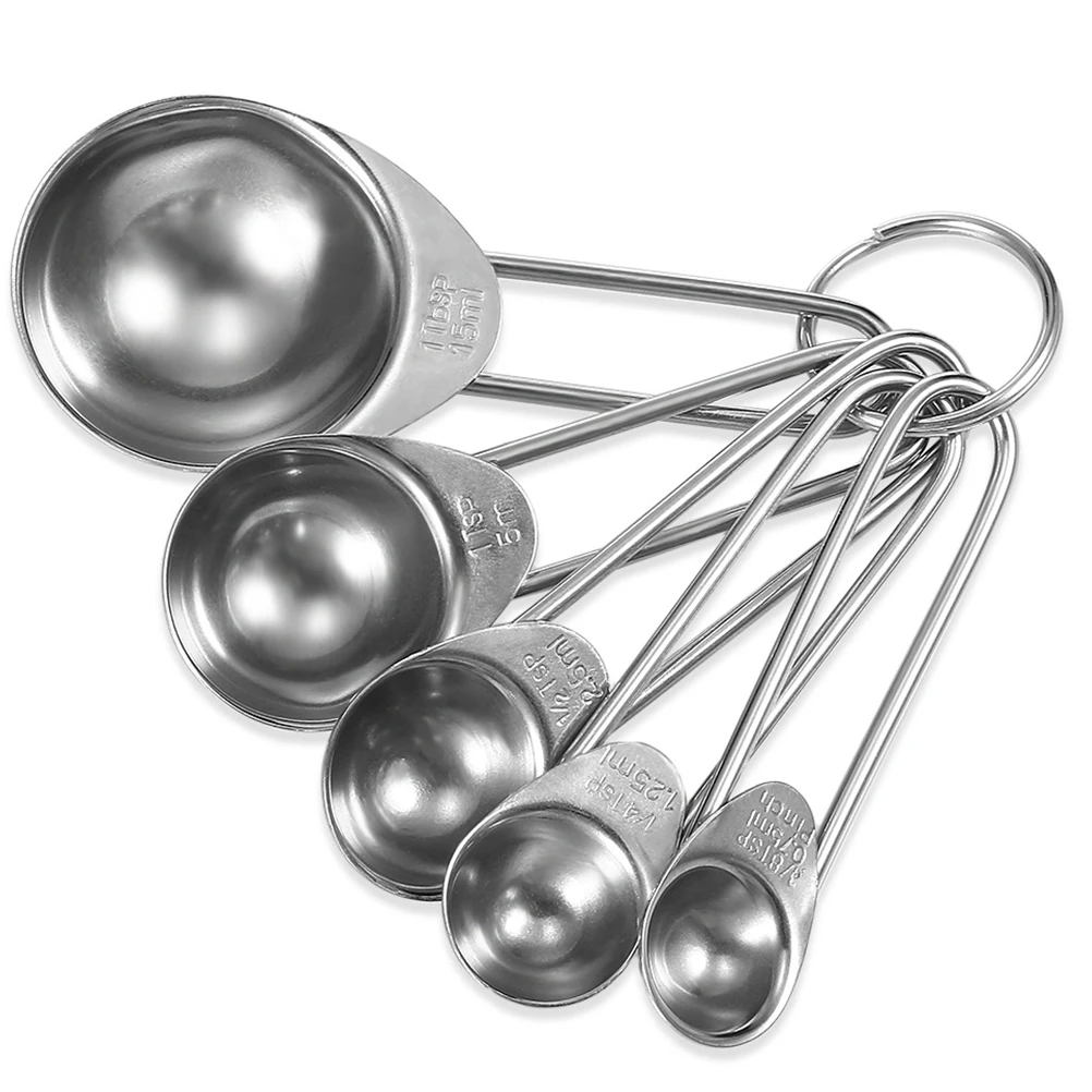 

5 шт., кофейная ложка из нержавеющей стали, многофункциональный измерительный инструмент для выпечки, молочный порошок, чай, сахар, ложка, кофейная ложка