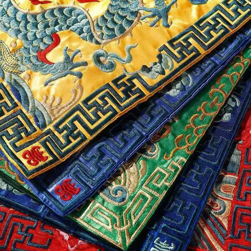 Embroidered tea towel tea napkins Chinese style, ethnic peony, dragon phoenix crane Kirin decorative pad