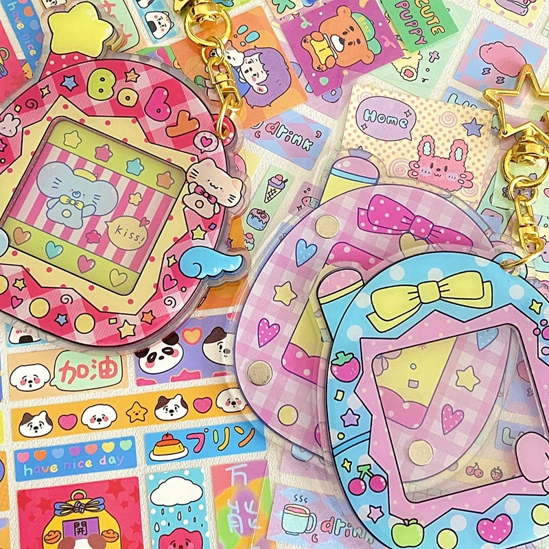 Porte-cartes photo en acrylique de dessin animé Kawaii, porte-cartes photo K-pop, pendentif de sac, cadeau scolaire, 1 po