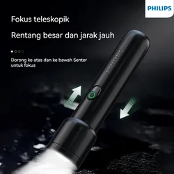 Philips SFL1123 Stepless Dimming Flashlight 4 Lighting Mode Bright Camping Lamp Bicycle Light for Outdoor Hiking