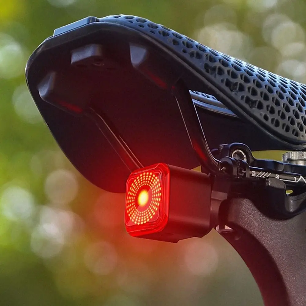 

IP55 Waterproof Smart Brake Bicycle Taillight Battery Display Seat Bow Mount Auto Start/Stop Tail Light Type-C Rechargeable