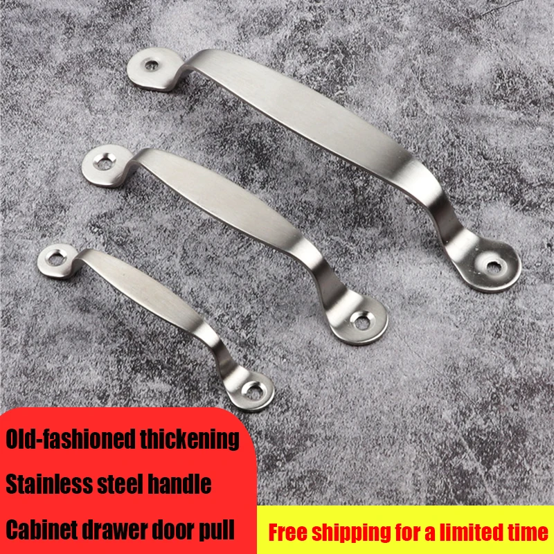 Vintage Thickened Stainless Steel Handle Cabinet Drawers Windows Wooden Door Handles Hardware Furniture Accessories