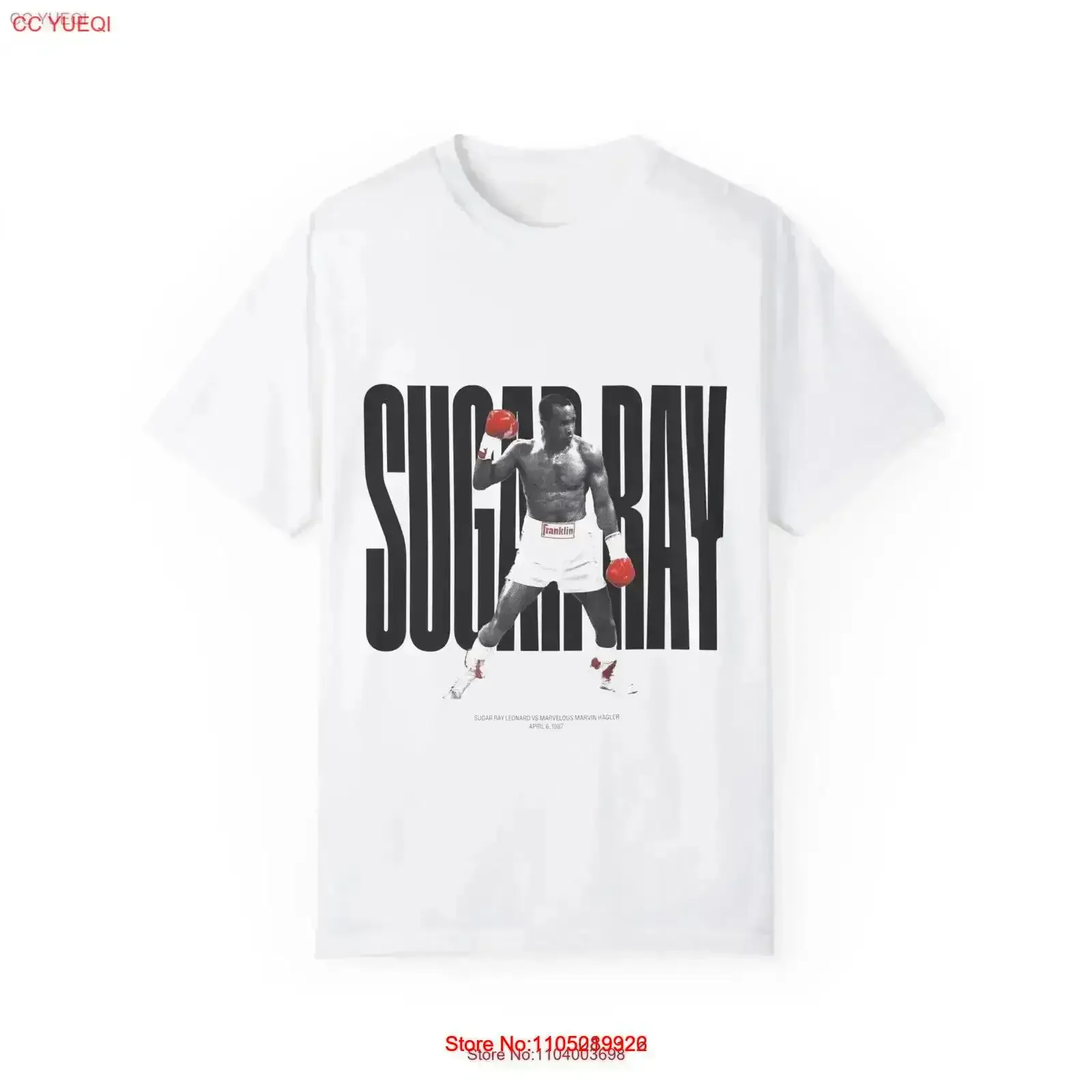 تي شيرت شوجر راي ليونارد ضد مارفن هاجلر 1987 تي شيرت أساطير الملاكمة عتيق مغسول أنيق ملابس الشارع عادية قابلة للتنفس ناعمة #1