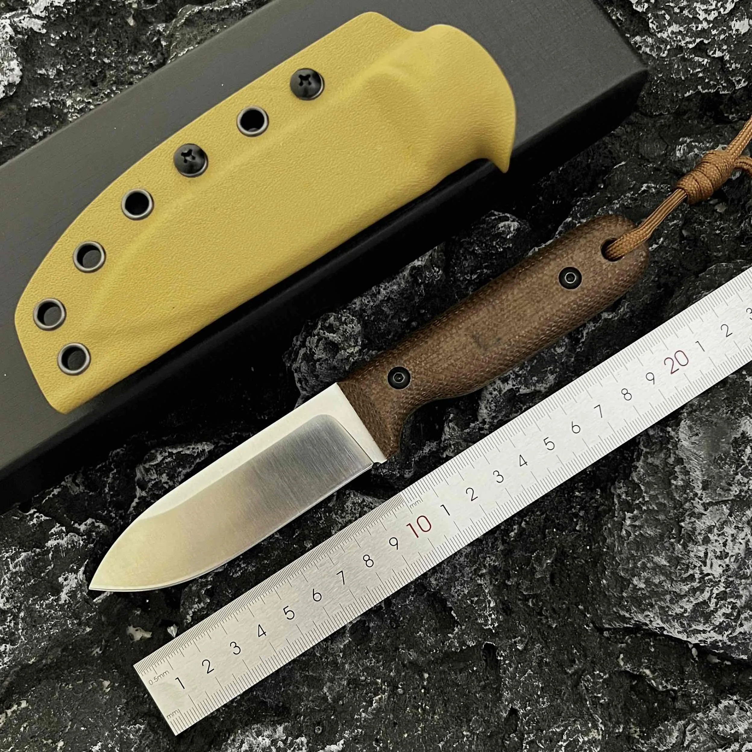 DC53 Integrated Steel Linen Handle Fixed Knife Outdoor Jungle Hunting Camping Survival Portable Tool for Daily Use