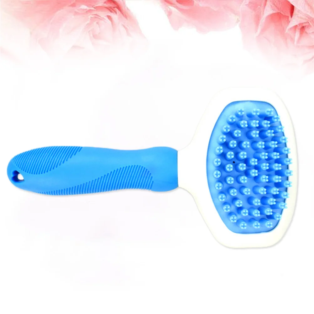 

Silicone Pet Massage Brush Blue Multifunction Hair Removal Brush for Clothes Sofa Furniture Grooming Rubber Lint Cleaner