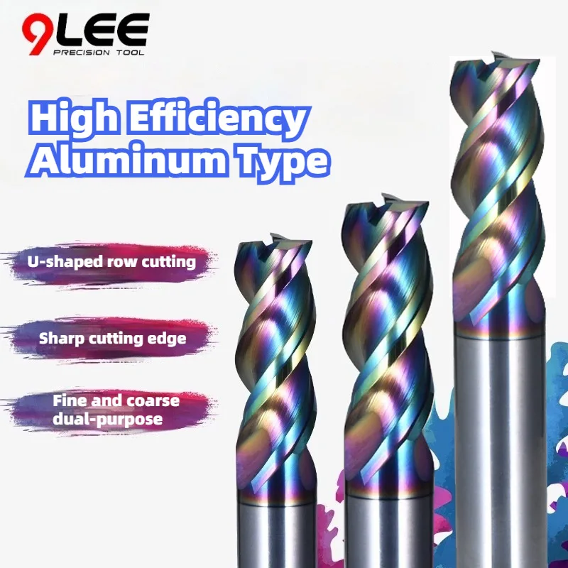 Precision And Coarse Integrated 3 Flute DLC Nano Coating Milling Cutter  Aluminum Alloy Special Milling Cutter Cnc Cutting Tool