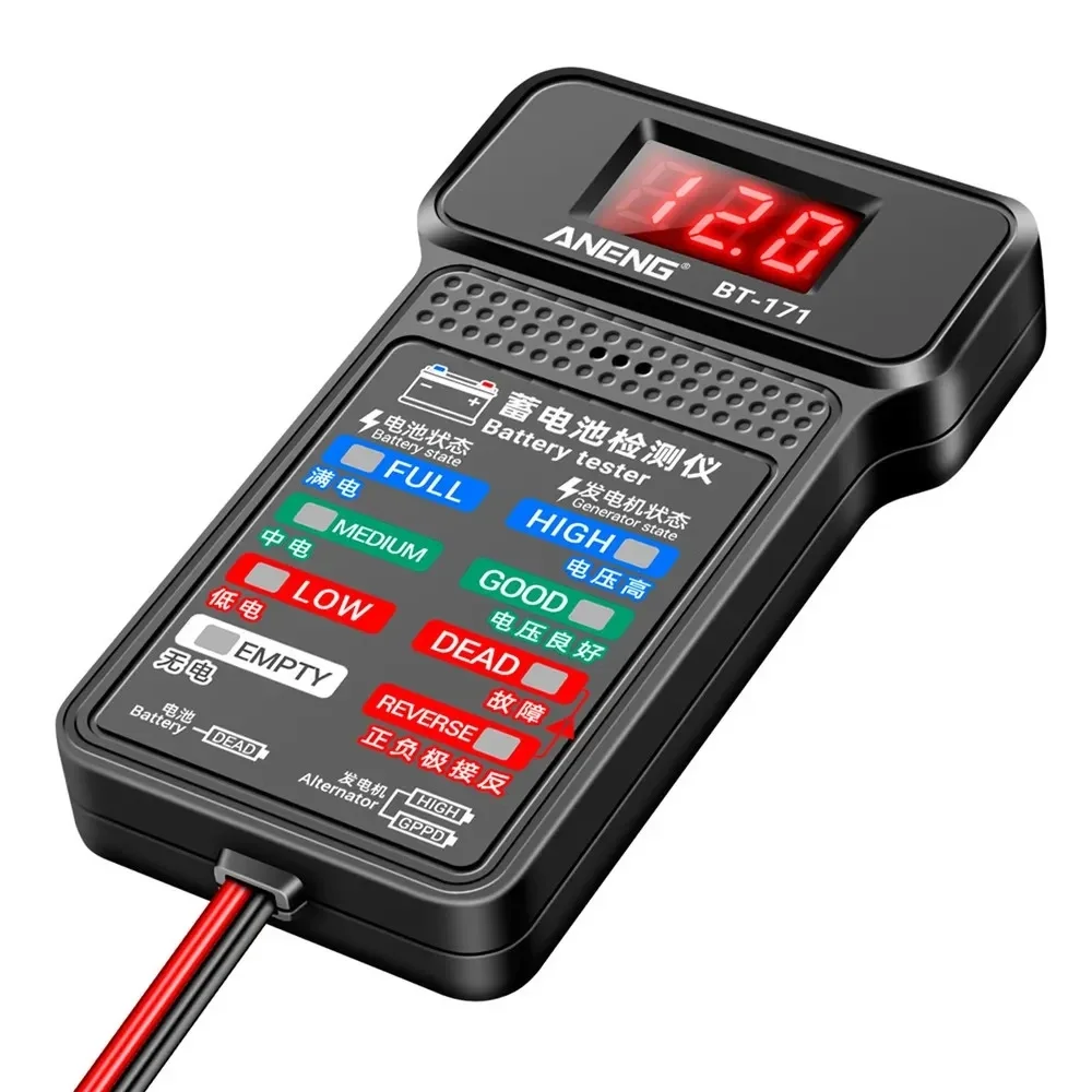 

ANENG BT-171 Battery Tester monnitor Panel Gauge-Battery Status-Indicator 12V Car Electric Quantity Detector Diagnostic Tool