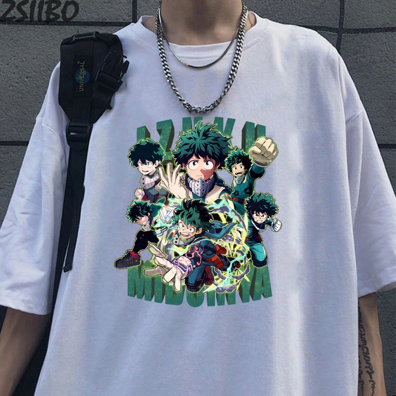 New Anime Deku Print T-shirt Women\'s Fashion Y2k Casual Summer Cool Shirs Unisex Loose Short Sleeve Shirts Tee