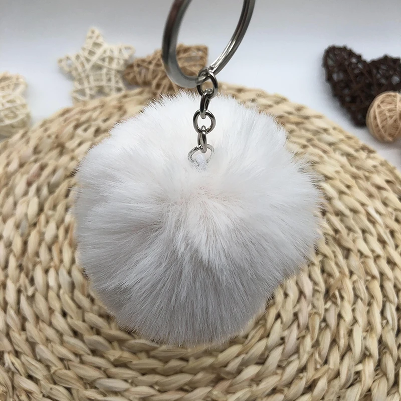 Wholesale Multicolor Furry Pom Pom Keychain, Fun Gift