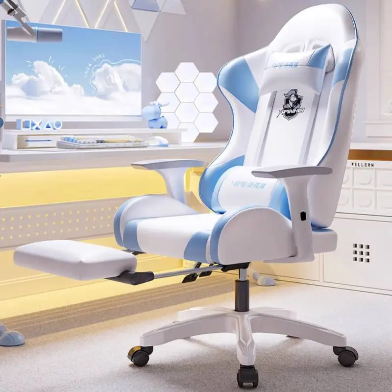 

Reclining Luxury Office Chair Nordic Neck Memory Oversized Comfortable Computer Chair Swivel White Bureau Stoel Office Furniture