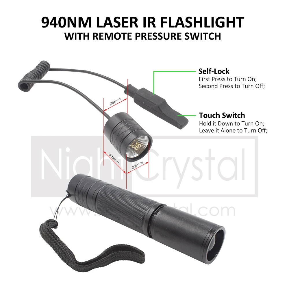 5W 850nm 940nm Portable Infrared IR Flashlight Torch Telescopic Focusing Zoomable for Tactical Hunting Night Vision Devices