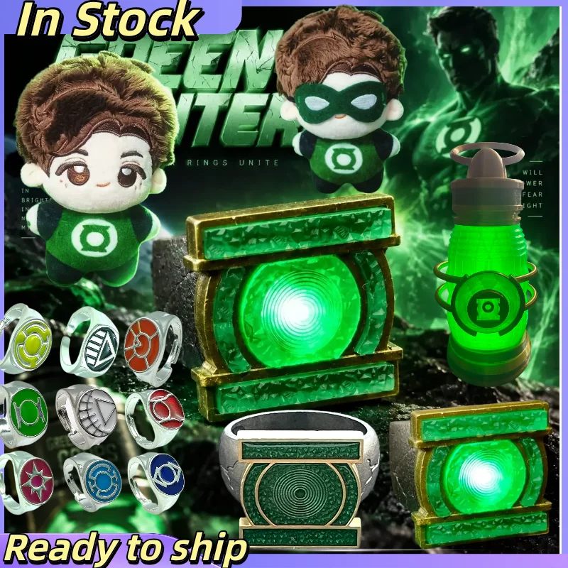 Green Lantern Rings Cosplay Costume Props Green Lantern Peripheral Decoration Rings Halloween Dressing Props Gifts Ready To Ship