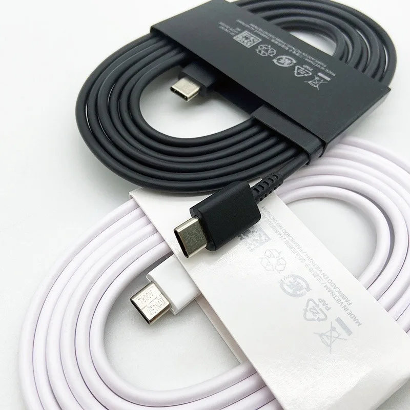 كابل سامسونج من النوع C بطول 1.8 متر 5 أمبير خط بيانات شحن سريع للغاية لهاتف جالاكسي S23 S20 S21 S22 Plus Ultra