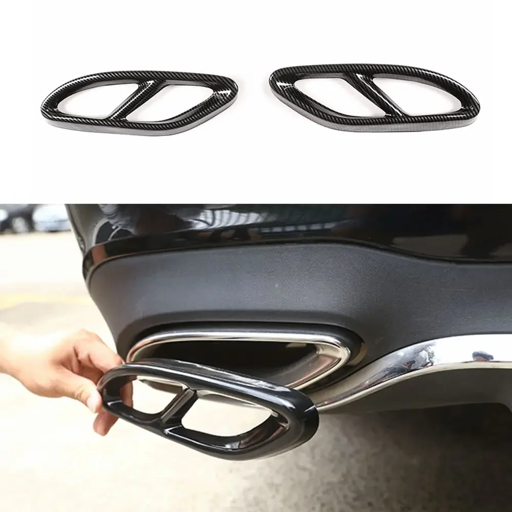 Exhaust Pipe Tip Tail Throat Decor Cover Trim For Mercedes Benz A B E Class GLC