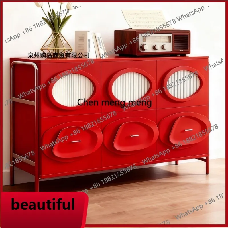 

X Paint dining side cabinet entry solid wood entrance, shoe cabinet living room storage, household storage display cabinet