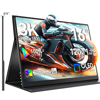 16inch OLED Portable Monitor 2880*1800 120Hz Gaming Display 500Nits 100% DCI-P3 External Screen with mini HDMI for laptop