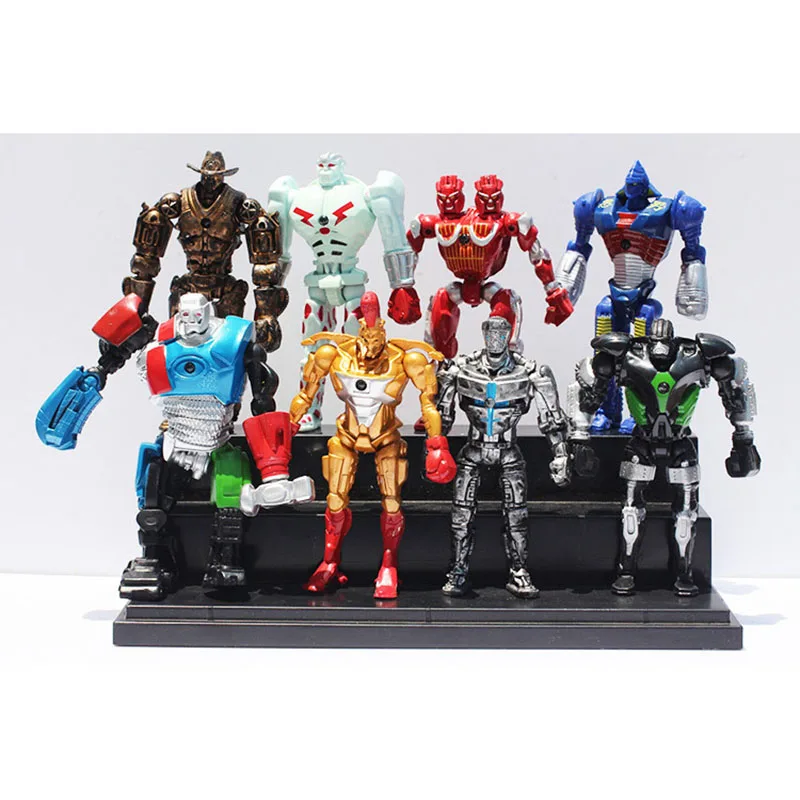 

8pcs/set New Real Steel Zeus Atom Midas Adam Raider Robot Handmade Model Collecible Hobby Toys Kids Xmas Gift Doll Decor