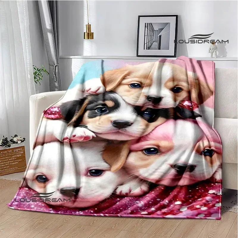 

3D Cute dog printed blanket Flannel Warm blankets Soft and comfortable blanket bed linings cubre cama Birthday Gift