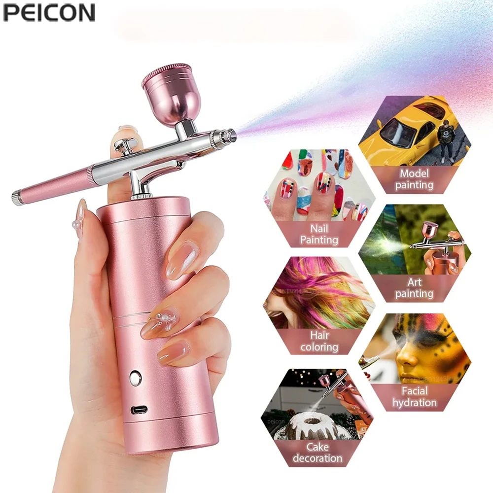 Airbrush with Compressor Airbrush Painting Mini Spray Gun for Painting Wireless Electric Paint Gun Airbrush Kit with Compressor