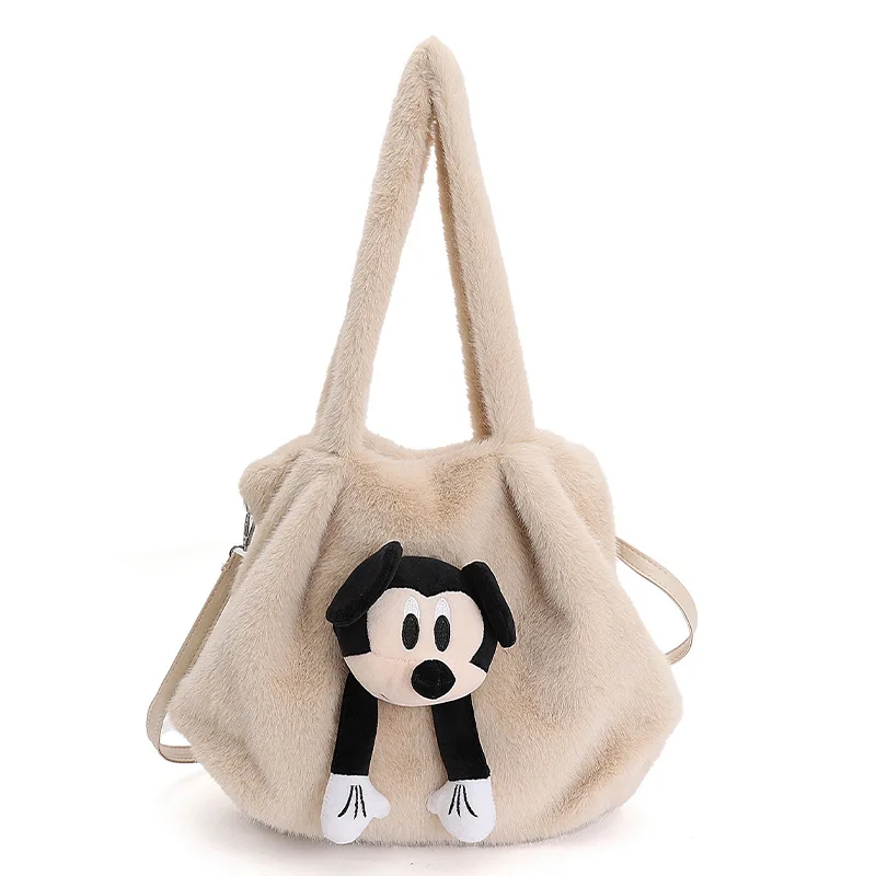 

Disney Mickey Mouse Shoulder Bag for Women Girls Cute Tote Large Capacity Winter New Handbag Underarm for Holiday Travel