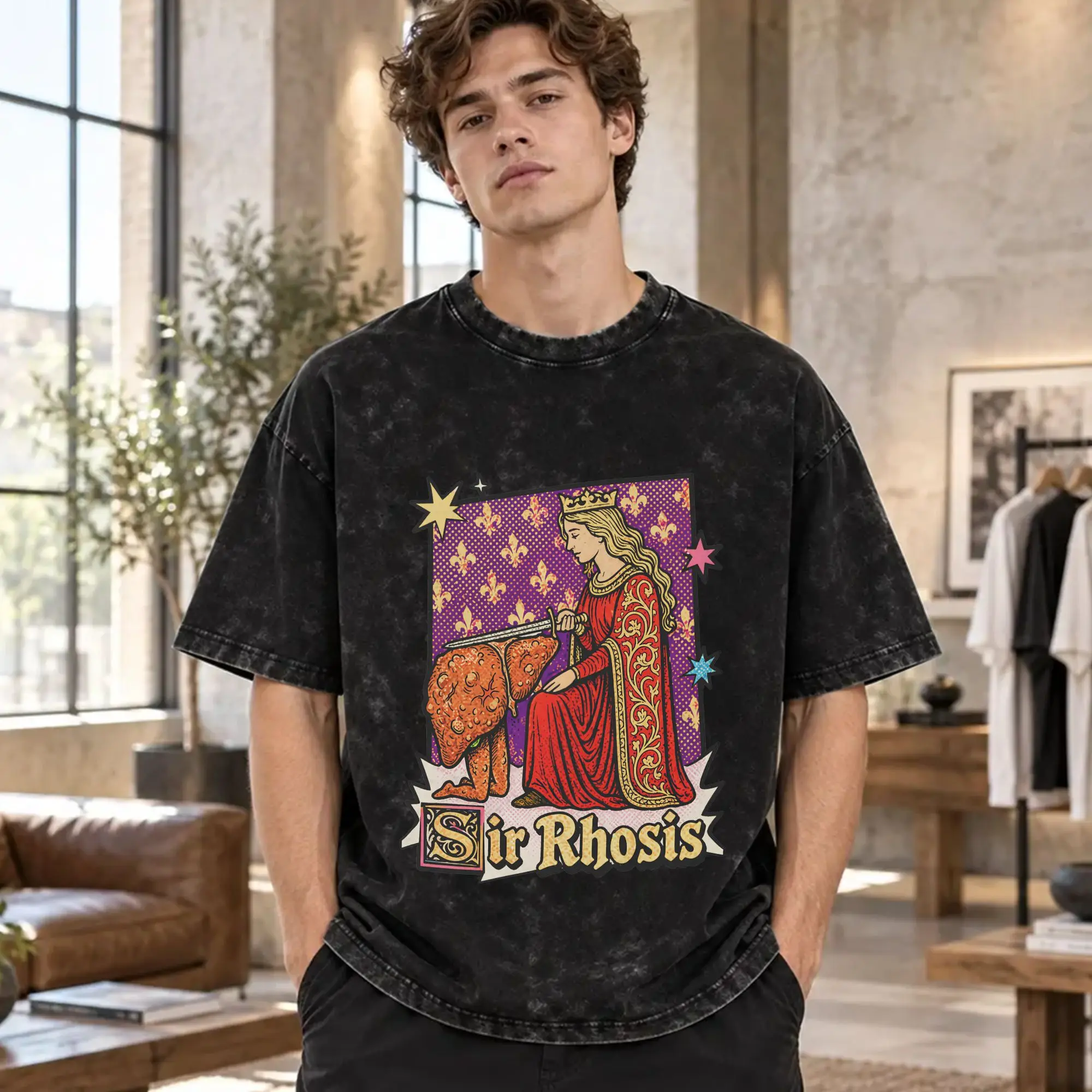 Sir Rhosis Funny Gen Z   T-Shirt for Men  Vintage Cotton Tee Shirt Crewneck Short Sleeve T Shirt Summer Tops