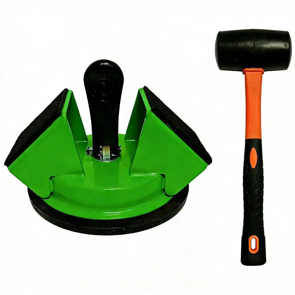 Portable Tile Suction Cup Lifter Suction Cup 45 Degree Floor Gap Fixer Tool with Rubber Hammer Repair Kit Tile Leveling Tool