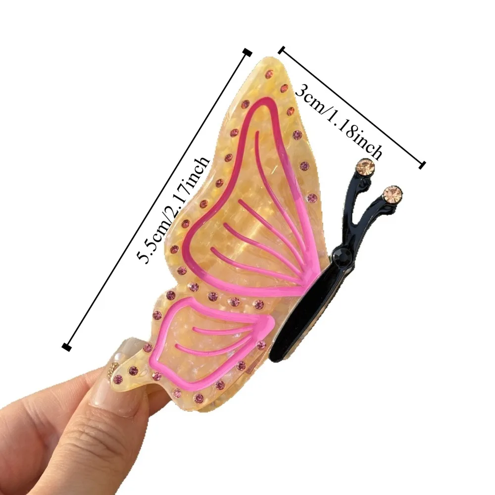 الحلو فراشة خلات مشبك شعر الكورية نمط عالية ذيل حصان كليب حمض الخليك مشبك شعر العصرية الملونة الفرنسية القرش كليب النساء