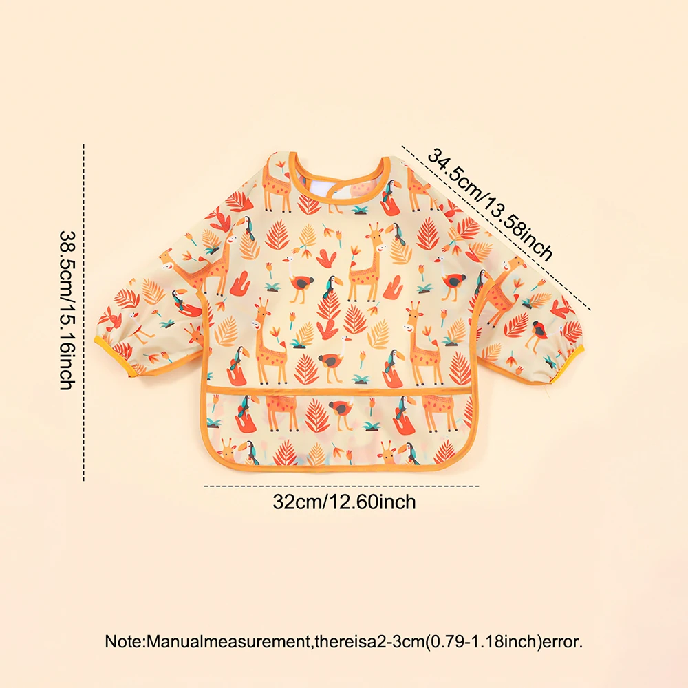 2pcs Cartoon Baby Bibs Waterproof Newborn Bandanas Feeding Baby Burp Cloths Girls Boys Saliva Towel Print Apron