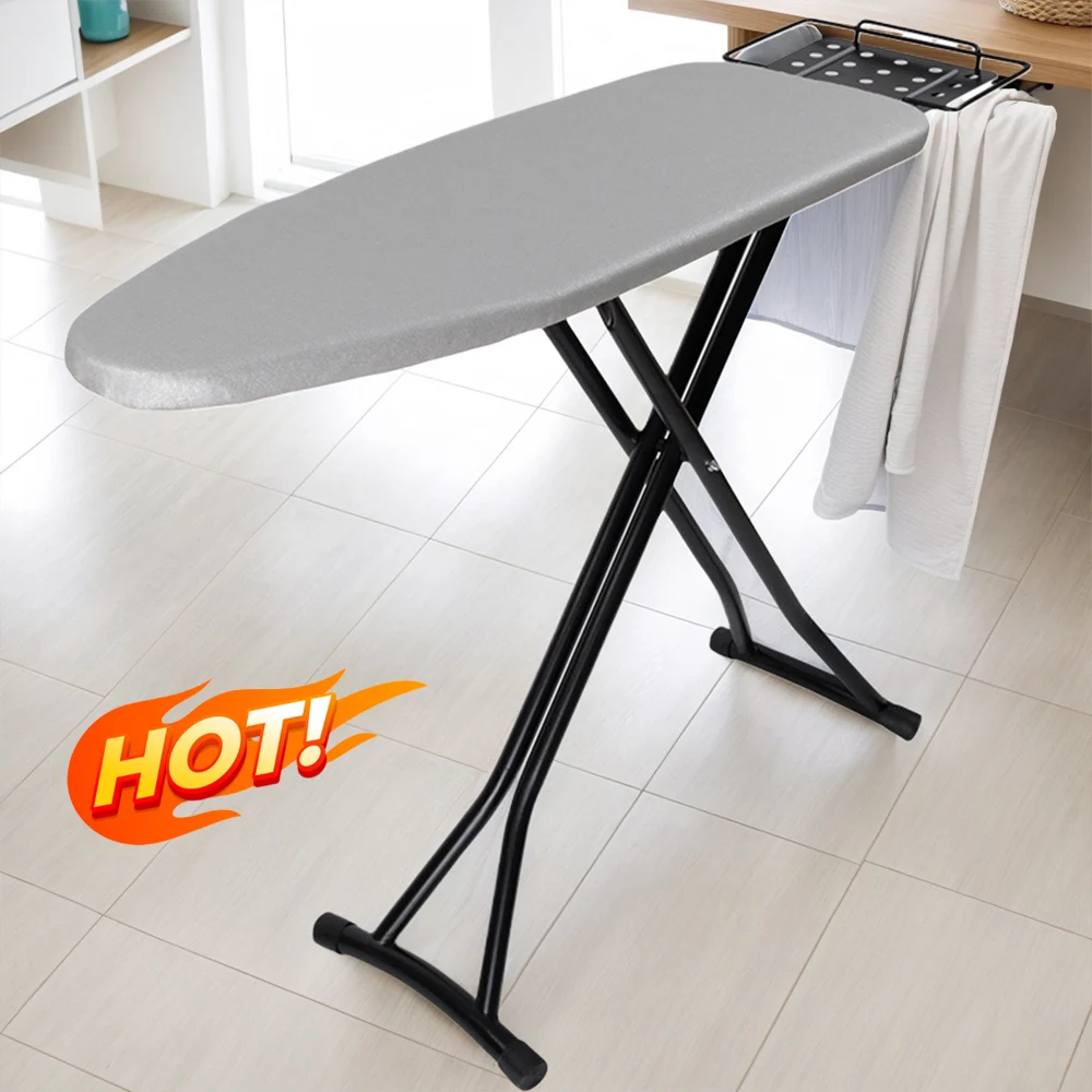 Full Size Ironing Board Heavy Duty Compact Adjustable Steam Iron Rest with Heat Resistant Cover Ironing Board Non-Slip Legs