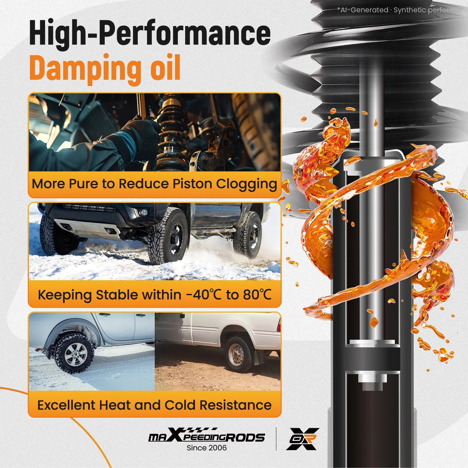 MaXpeedingrods Rear Struts W/ Coil Spring Assembly For Toy ota Camry Hybrid XLE LE 2012-2017 STREET Use Shocks