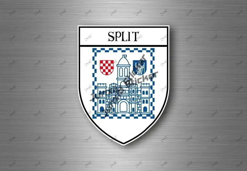 Coat of Arms of Split Croatia Shield Sign Sticker Split Croatia Badge Reflective-silver Decals for Car Bumper Helmet Accessories