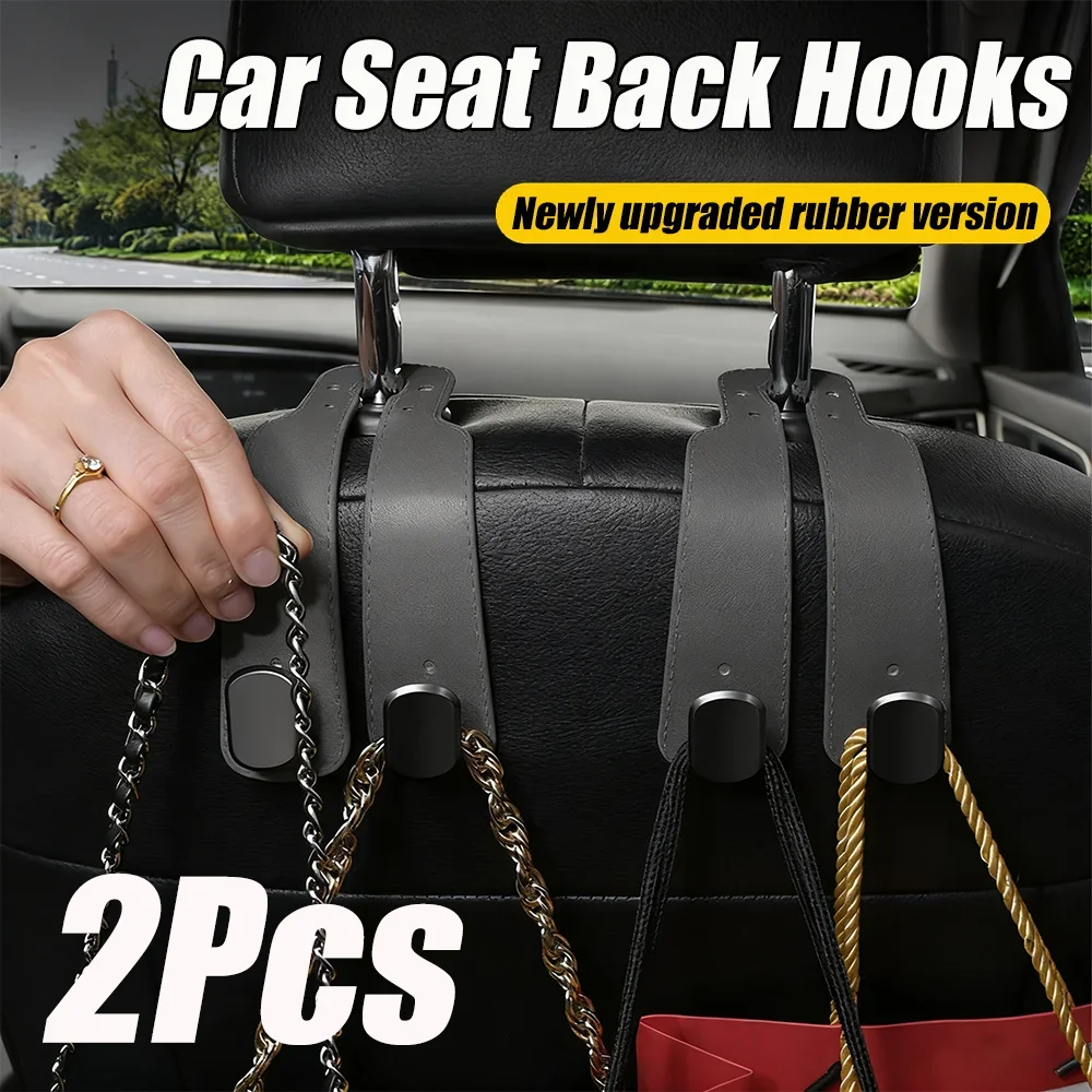 

2 in 1 Car Rear Seat Back Headrest Hook Multifunctional Concealable Storage Double Hook Auto Interior Fastener Accessories