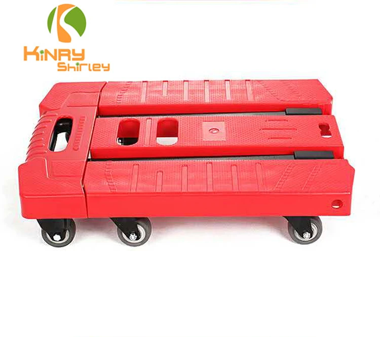 Good Quality Platform Folding Plastic Garden Trolley With Telescopic Handle And 4 Wheels Portable Garden Hand Truck