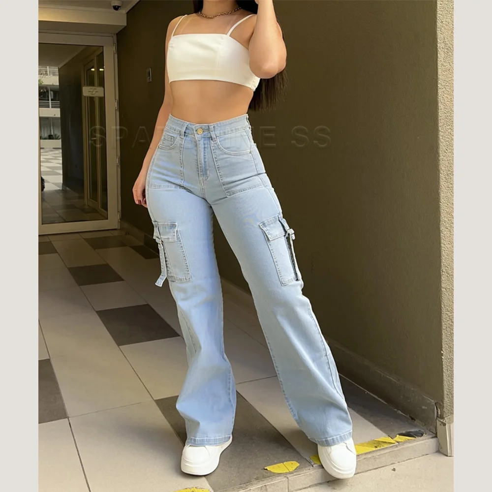 Y2k Streetwear Fashion Loose Straight Wide Leg Women's Denim Trousers Women's Fashion Casual Daily Jeans Vintage Pants