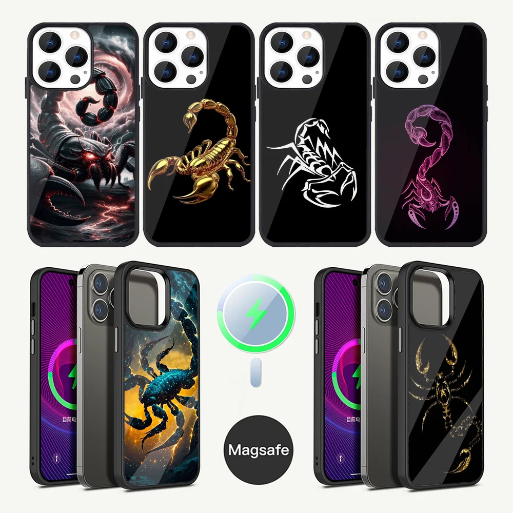 

Cool insect Scorpion Phone Case For iPhone 16,15,14,13,12,11,Plus,Pro,Max Mini Magsafe Magnetic Wireless Charging
