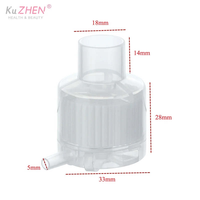 1/2/3/4 قطعة الأنف الاصطناعي الطبي القابل للتصرف مع منفذ إدخال الأكسجين الترطيب القصبة الهوائية تنفيس مبادلات الرطوبة الحرارية #6