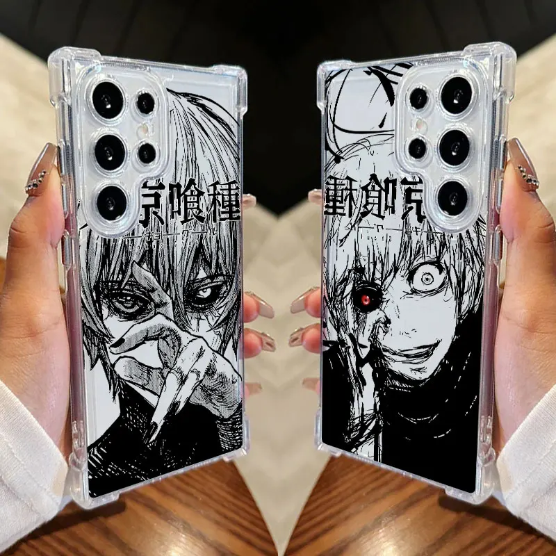 Tokyos Ghouls Anime Manga-funda transparente para teléfono Samsung Galaxy S26 S25 S24 Ultra S23 S22 Plus S21 S20 FE 5G, funda suave a prueba de golpes