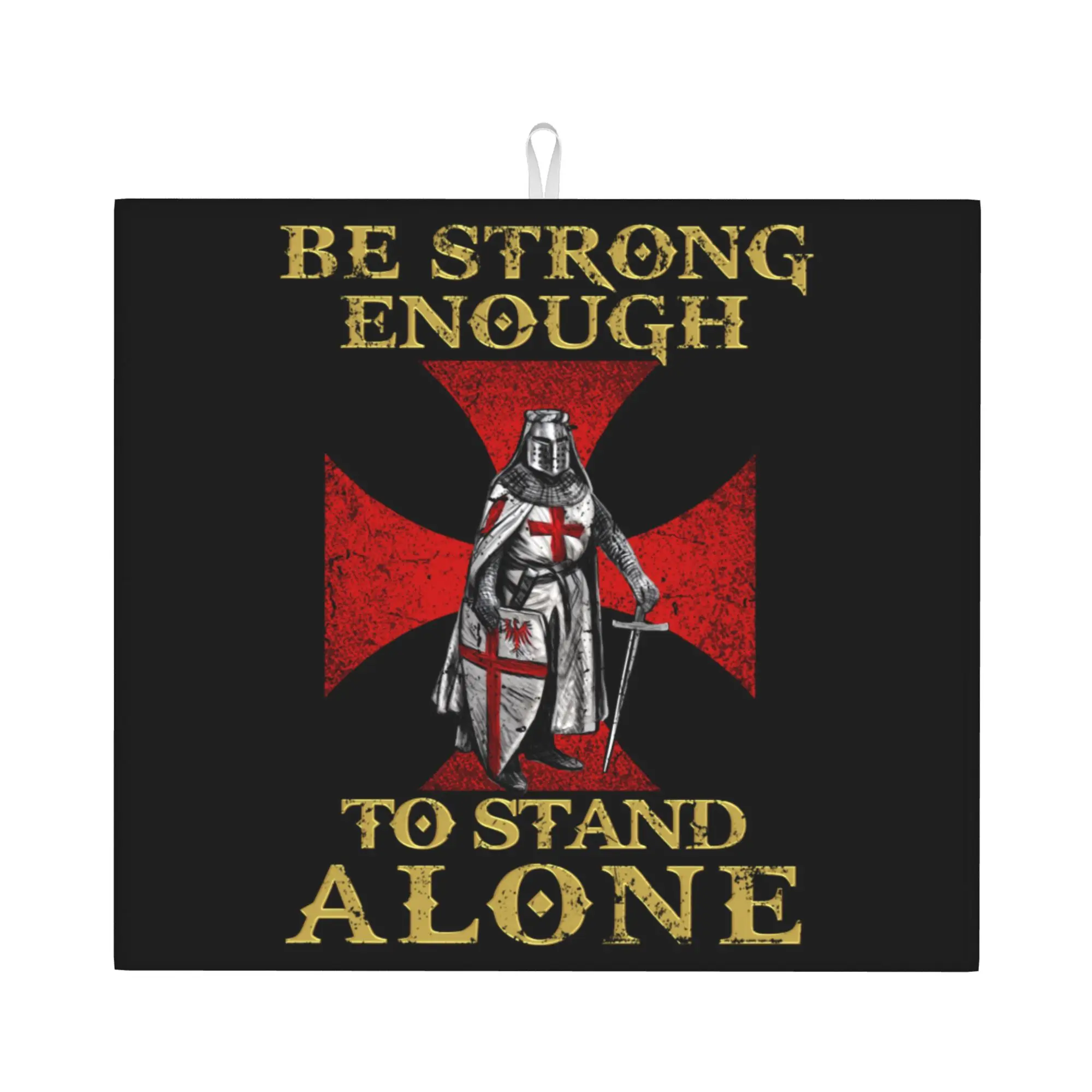 Drying Mat For Kitchen Knight Templar Crusades Knights Barware Tableware Maltese Cross  Washable Kitchen Sink Drying Pad