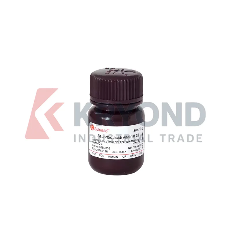 Solarbio A8100 Vitamin C Ascorbic Acid 99 Percent CAS 50-81-7 Biochemical Reagent Antioxidant Research Lab Testing 25/100g Grade