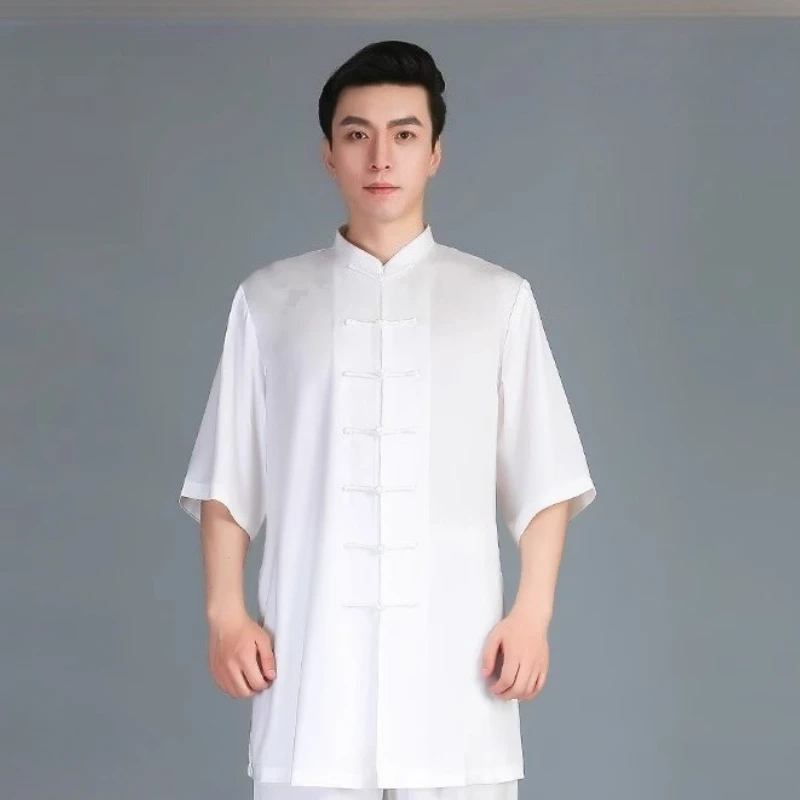 

Tai Chi Suit Kung Fu Uniform for Men Women Chinese Martial Arts Clothing Lustrous Sheen Fluid Drape Loose Fit Performance Wear