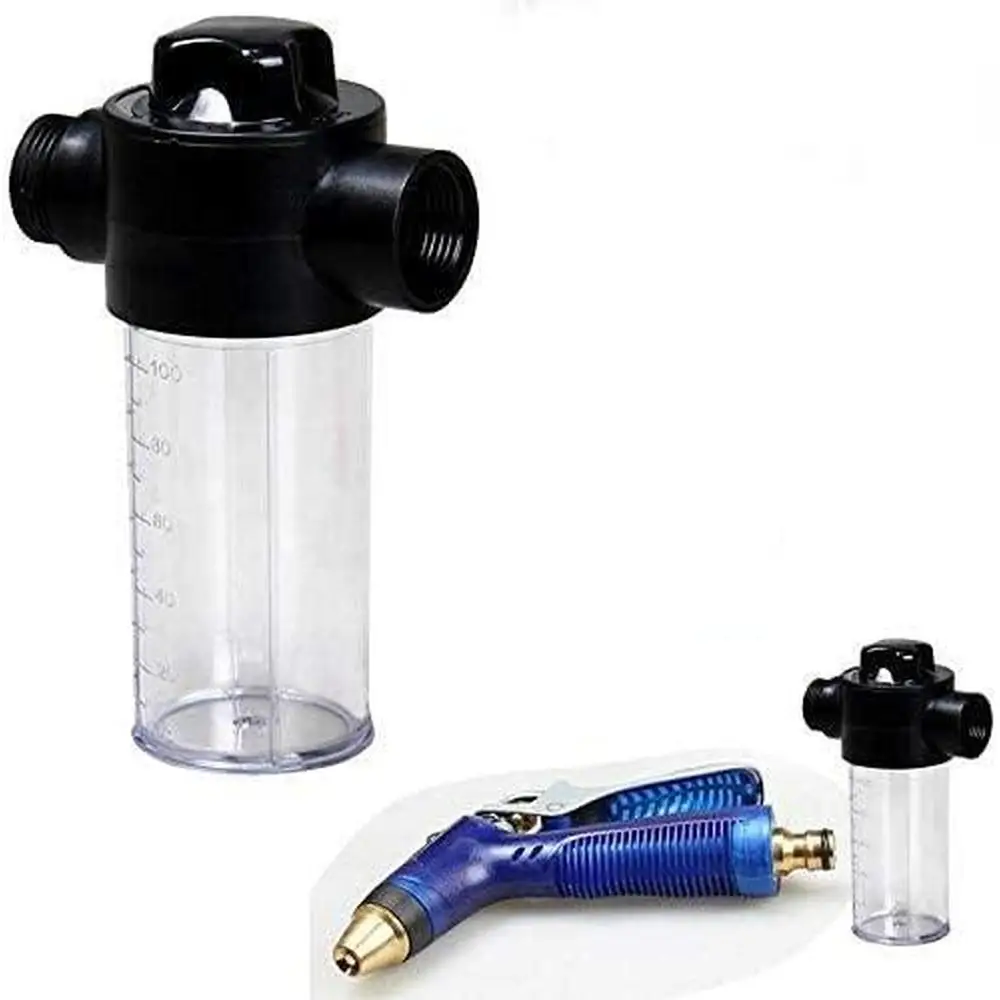 100ML Water Flow Adjustable Car Wash Foam Lance Pot Nozzle High Pressure Washer Soap Dispenser Bottle