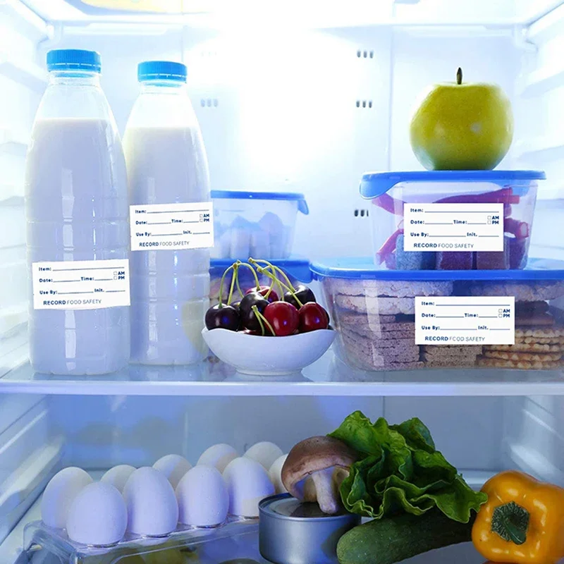 500/roll Self-Adhesive Date Labeling Stickers for Kitchen Removable Food Storage Labels for Refrigerator & Freezer