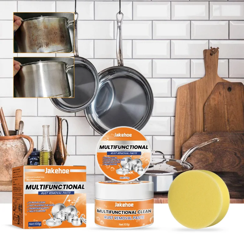 Potente pasta limpiadora de acero inoxidable: elimina las manchas y la grasa sin esfuerzo de utensilios de cocina, estufas, ollas y sartenes: rápida
