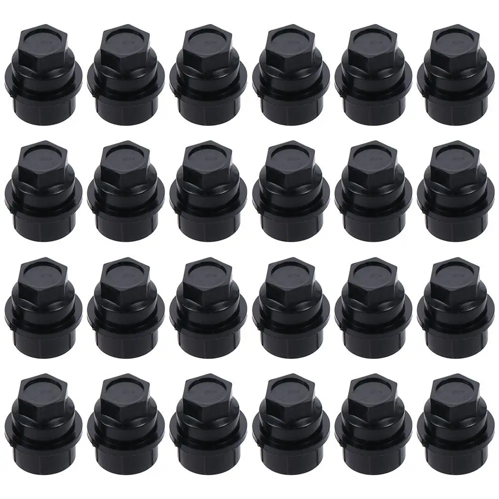 24pcs Truck Thread 15646250 Wheel Lug Nut 27mm Black Wheel Lug Caps ABS 1.06in Wheel Nut Covers for GMC 1500 2500 Full Size