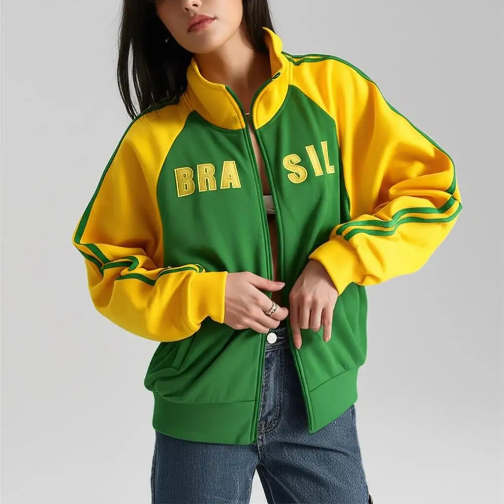 

Повседневная куртка на молнии 2025 года, мягкая, желто-зеленая, с длинными рукавами, женская, больших размеров, осень и зима