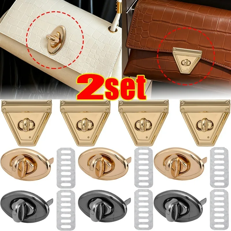 

1-2 комплекта, металлические поворотные замки для изготовления металлических замков, пряжка для сумки, застежка для кошелька, швейная фурнитура для ремонта ручной работы, аксессуары для самостоятельного изготовления