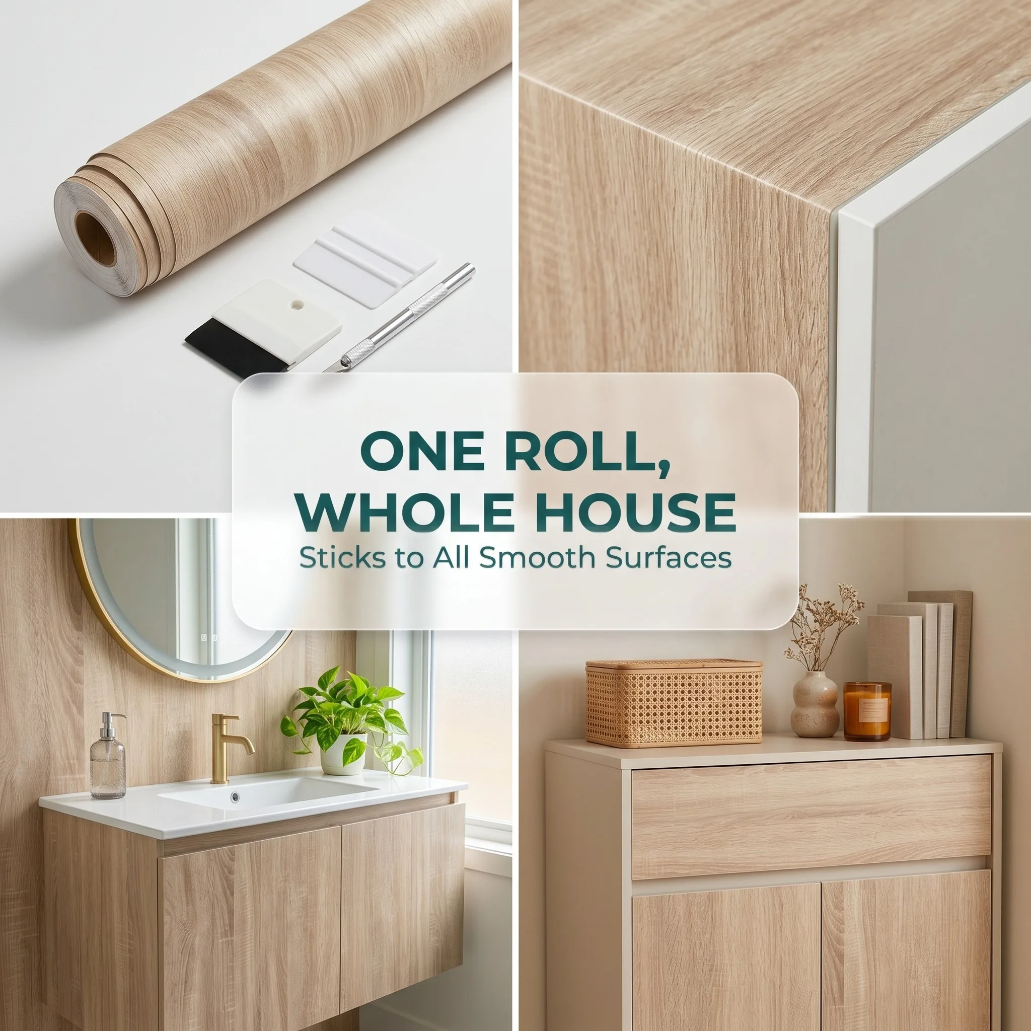 Wood Grain PVC Peel Stick Waterproof Oilproof Self Adhesive Wallpaper Kitchen Counter Cabinet Desk Wall DIY Furniture Renovation