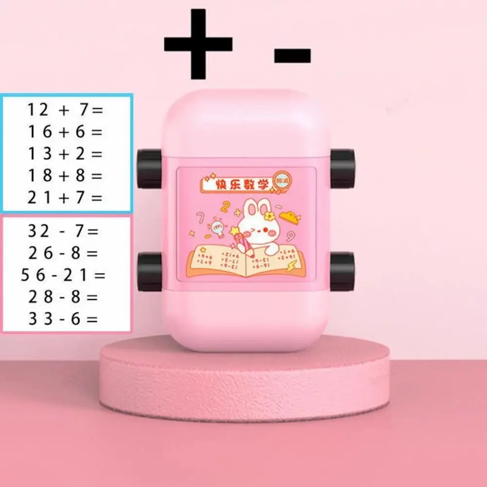 2-in-1 Math Rolling Stamp Addition Subtraction Multiplication Division Arithmetic Practice Stamp Mathematical Operation Reusable