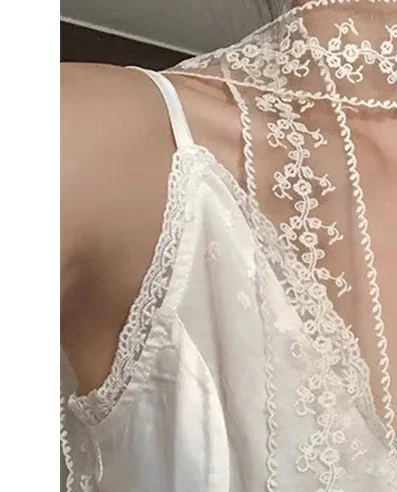 

1PCS Korean Style Sweet Flower Lace Neck Strap Dressing Decoration Hair Band Neckerchief Transparent Long Ribbon Head Scarf